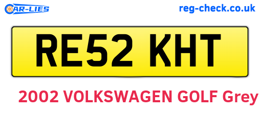 RE52KHT are the vehicle registration plates.