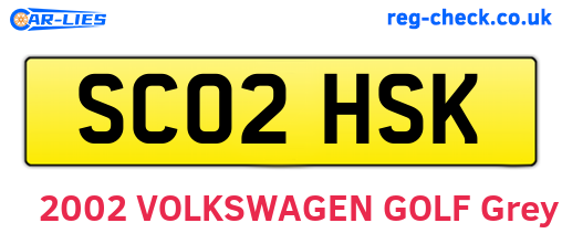 SC02HSK are the vehicle registration plates.