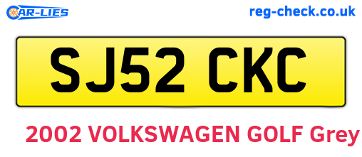 SJ52CKC are the vehicle registration plates.