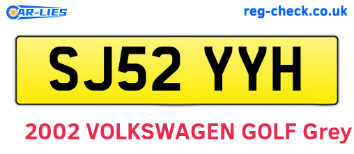 SJ52YYH are the vehicle registration plates.
