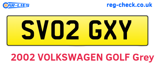 SV02GXY are the vehicle registration plates.