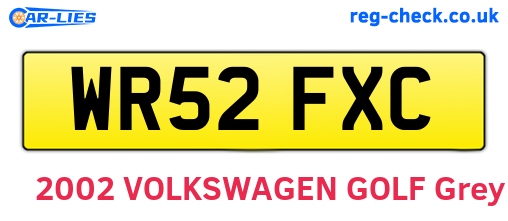 WR52FXC are the vehicle registration plates.