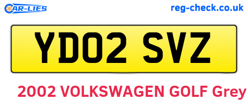 YD02SVZ are the vehicle registration plates.