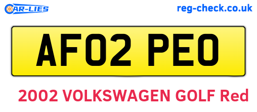AF02PEO are the vehicle registration plates.