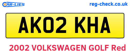 AK02KHA are the vehicle registration plates.