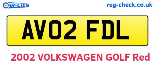 AV02FDL are the vehicle registration plates.