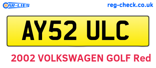 AY52ULC are the vehicle registration plates.