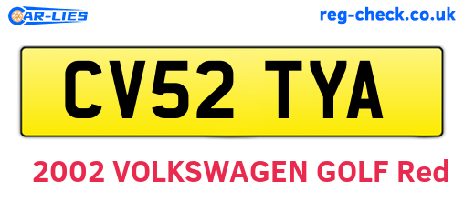 CV52TYA are the vehicle registration plates.