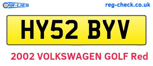 HY52BYV are the vehicle registration plates.