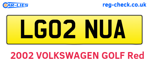 LG02NUA are the vehicle registration plates.