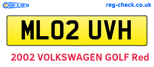 ML02UVH are the vehicle registration plates.