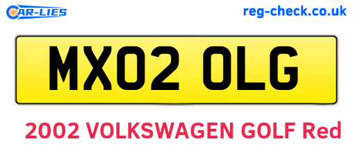 MX02OLG are the vehicle registration plates.