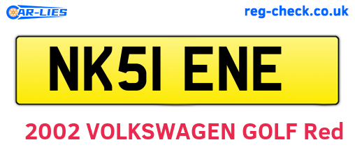 NK51ENE are the vehicle registration plates.