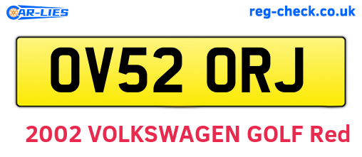 OV52ORJ are the vehicle registration plates.