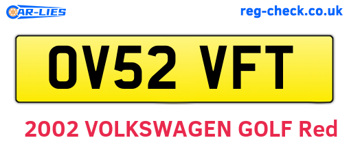 OV52VFT are the vehicle registration plates.