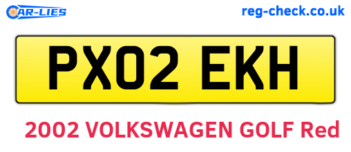 PX02EKH are the vehicle registration plates.