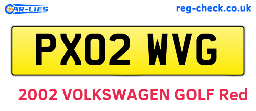 PX02WVG are the vehicle registration plates.