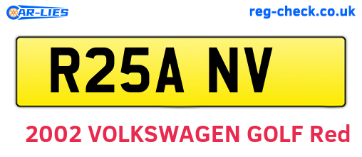 R25ANV are the vehicle registration plates.