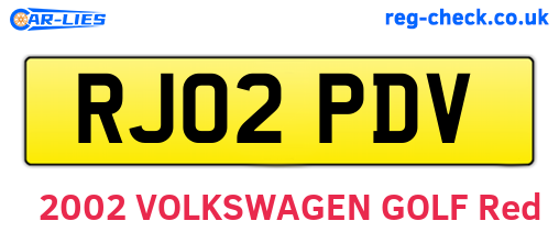 RJ02PDV are the vehicle registration plates.