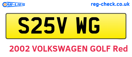 S25VWG are the vehicle registration plates.