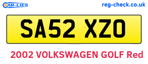 SA52XZO are the vehicle registration plates.
