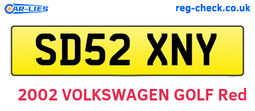 SD52XNY are the vehicle registration plates.