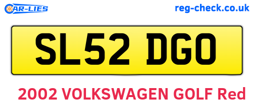SL52DGO are the vehicle registration plates.