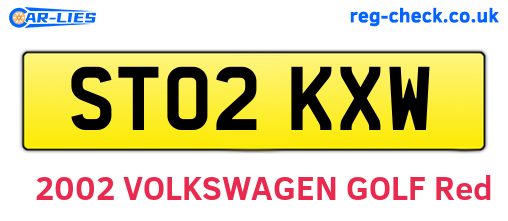 ST02KXW are the vehicle registration plates.