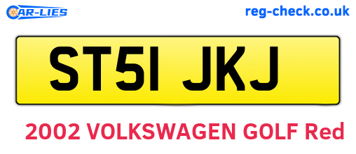 ST51JKJ are the vehicle registration plates.