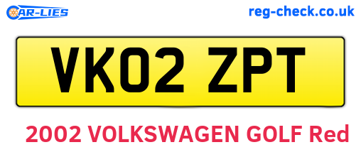 VK02ZPT are the vehicle registration plates.