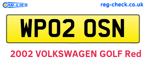 WP02OSN are the vehicle registration plates.