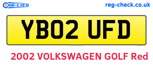 YB02UFD are the vehicle registration plates.