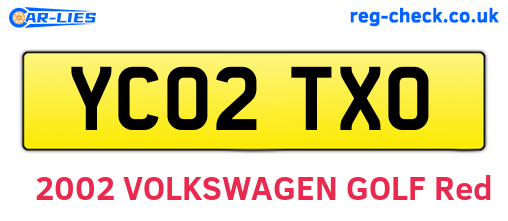 YC02TXO are the vehicle registration plates.