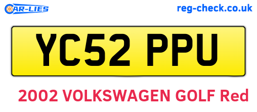 YC52PPU are the vehicle registration plates.