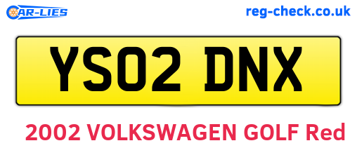 YS02DNX are the vehicle registration plates.
