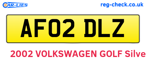 AF02DLZ are the vehicle registration plates.