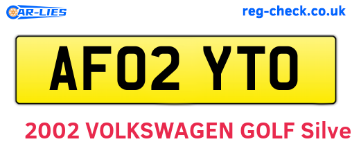 AF02YTO are the vehicle registration plates.