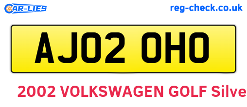 AJ02OHO are the vehicle registration plates.