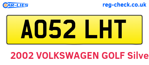 AO52LHT are the vehicle registration plates.