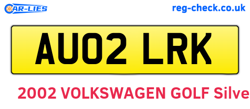 AU02LRK are the vehicle registration plates.