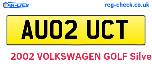 AU02UCT are the vehicle registration plates.