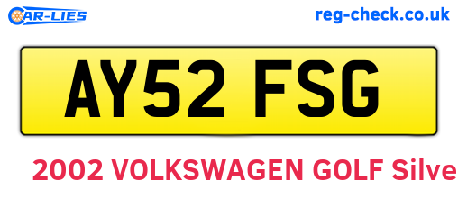AY52FSG are the vehicle registration plates.
