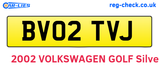 BV02TVJ are the vehicle registration plates.