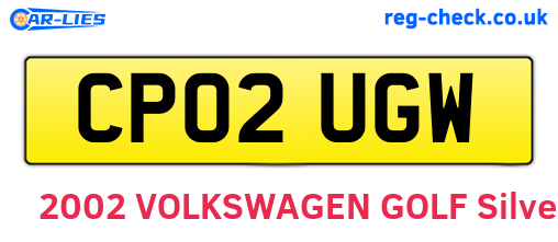 CP02UGW are the vehicle registration plates.