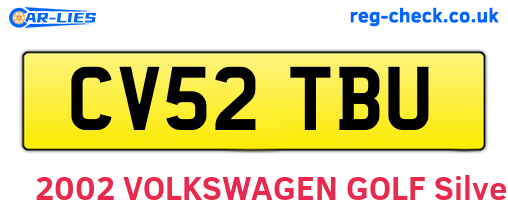 CV52TBU are the vehicle registration plates.
