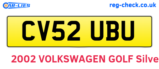 CV52UBU are the vehicle registration plates.