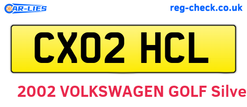 CX02HCL are the vehicle registration plates.