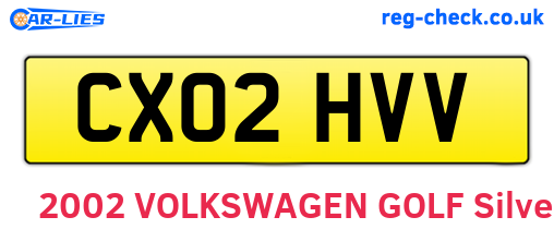 CX02HVV are the vehicle registration plates.
