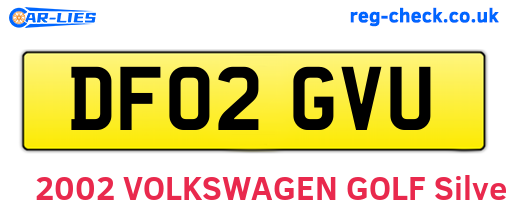 DF02GVU are the vehicle registration plates.