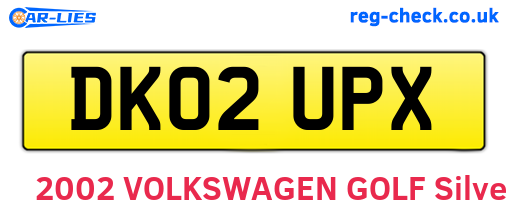 DK02UPX are the vehicle registration plates.